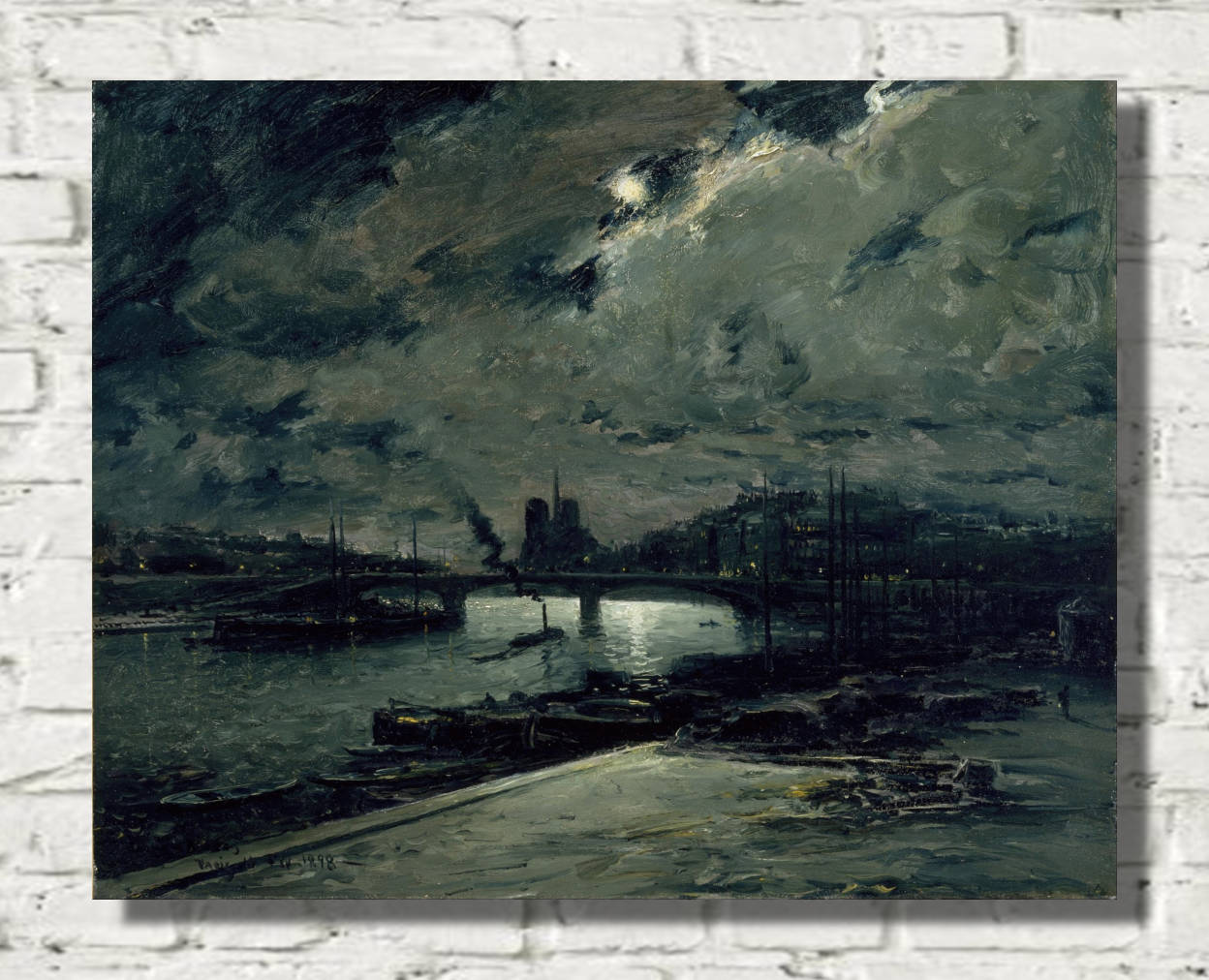 Frank Myers Boggs Print, Quay of the Seine, Paris, by Moonlight