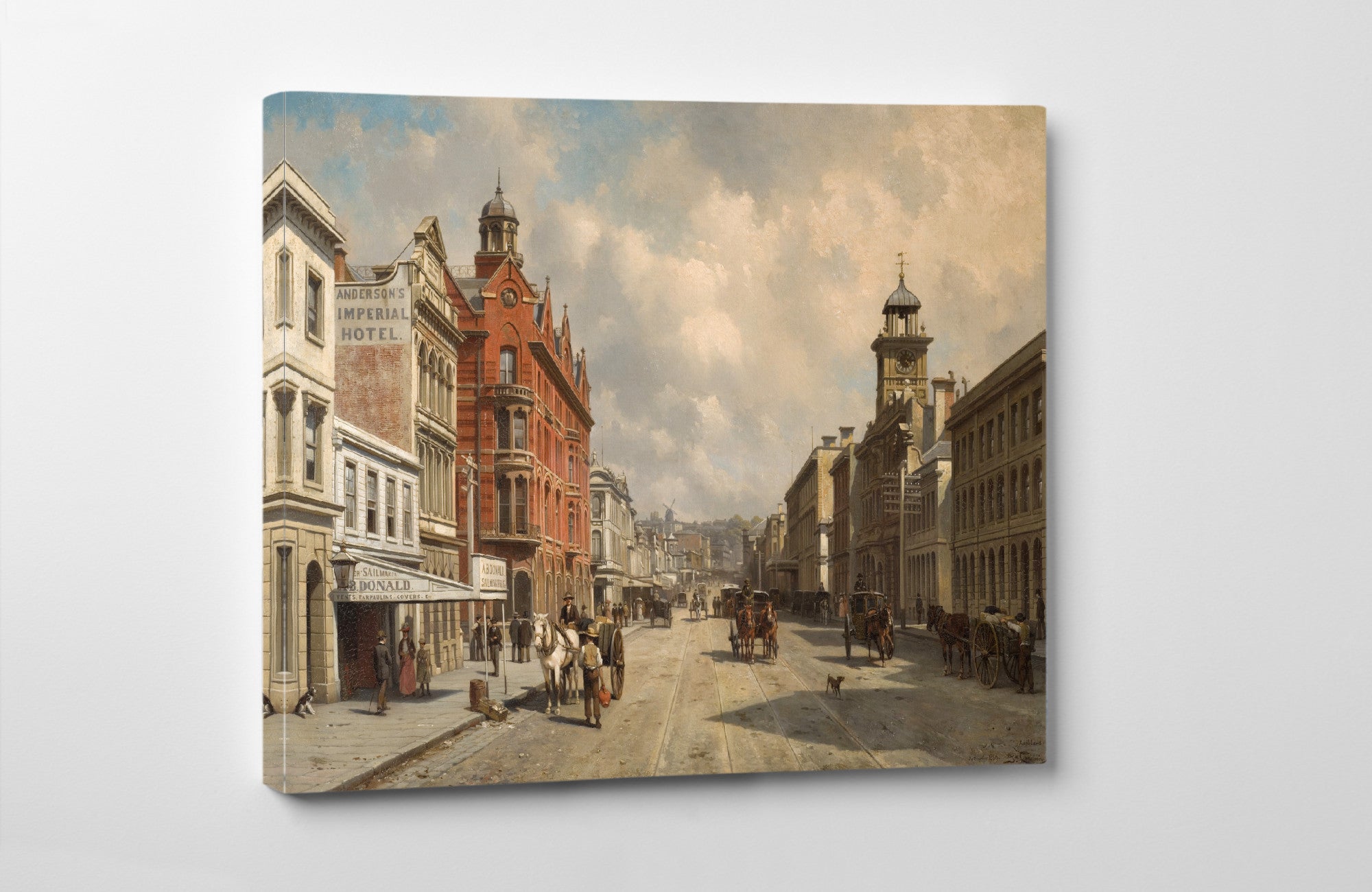 Jacques Carabain, Market Day, Queen Street, Auckland (1889)