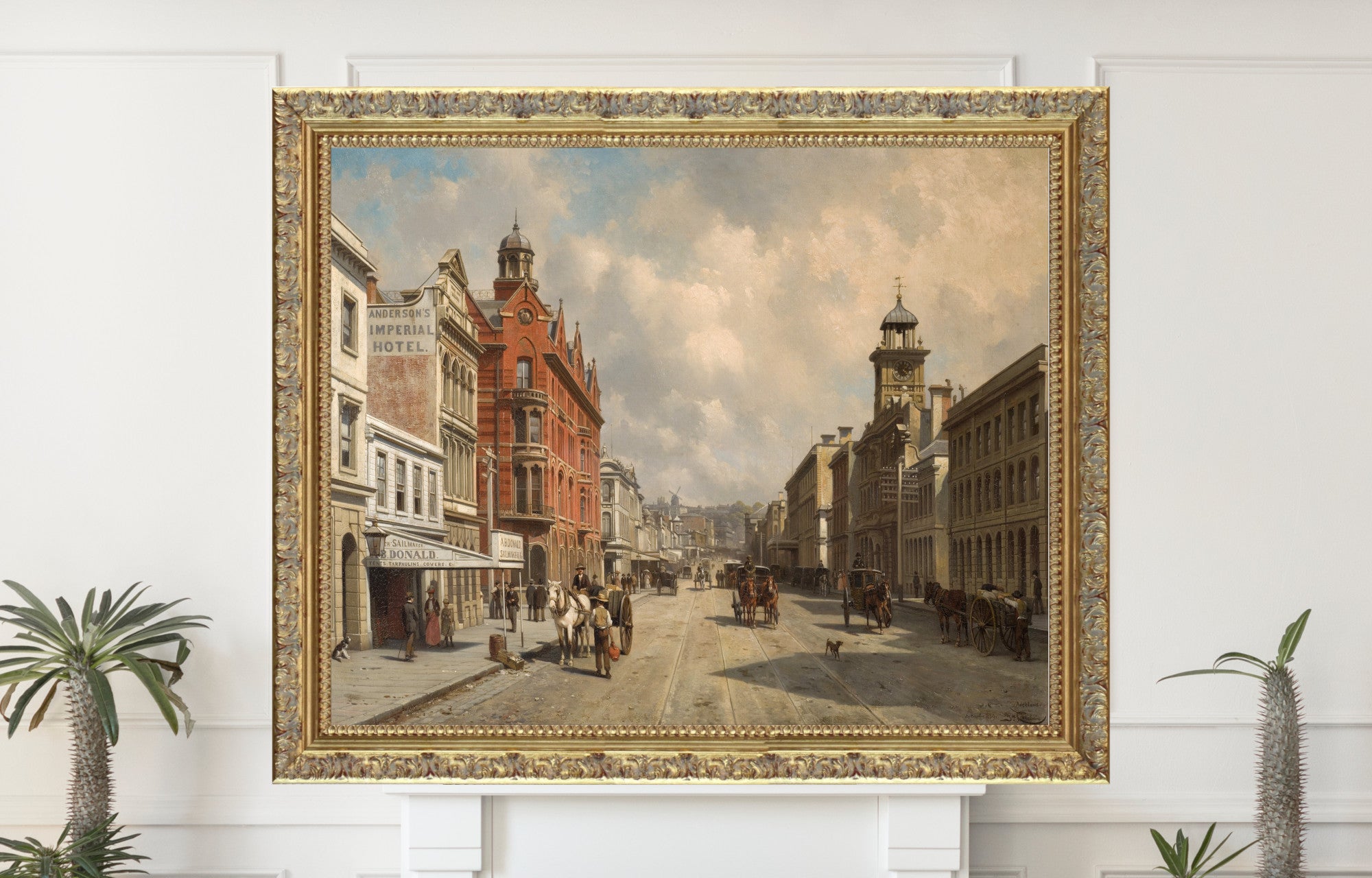 Jacques Carabain, Market Day, Queen Street, Auckland (1889)