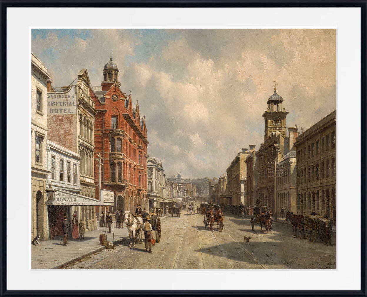 Jacques Carabain, Market Day, Queen Street, Auckland (1889)