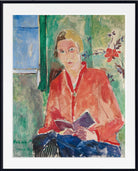 Woman Reading with Red Jacket, Oskar Moll