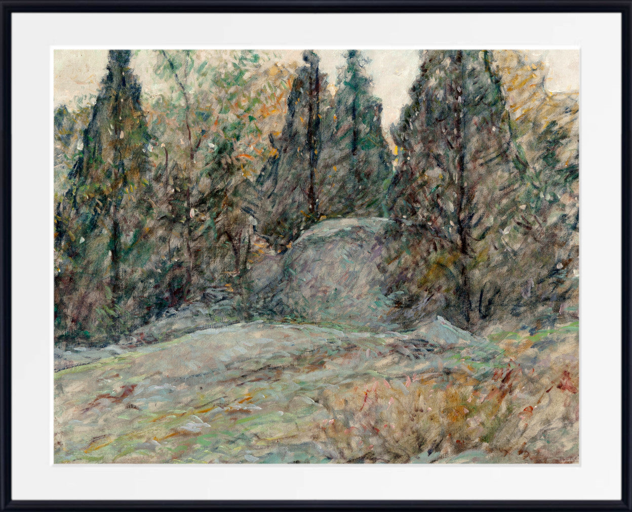 Red Cedars and Rocks by Robert Reid