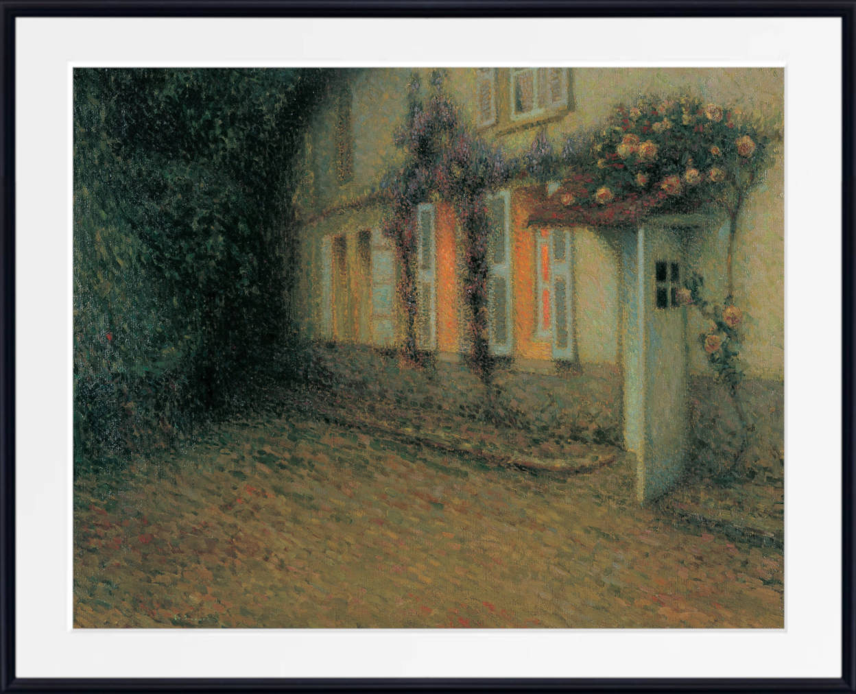 Henri Le Sidaner Fine Art Print, Roses and Wisterias on the House