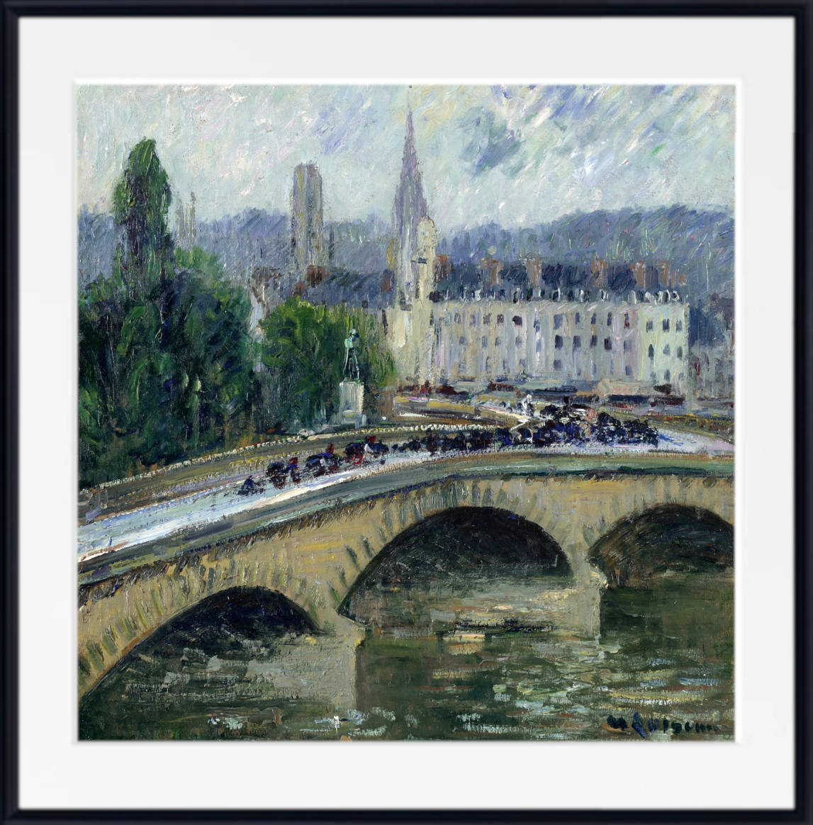 Gustave Loiseau Print, Rouen le pont Corneille (circa 1927)