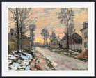 Claude Monet Fine Art Print, Road in Louveciennes, melting snow, setting sun