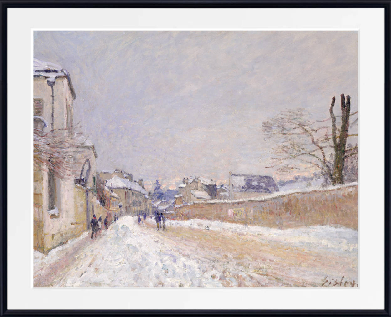 Alfred Sisley Print, Rue Eugène Moussoir at Moret; Winter