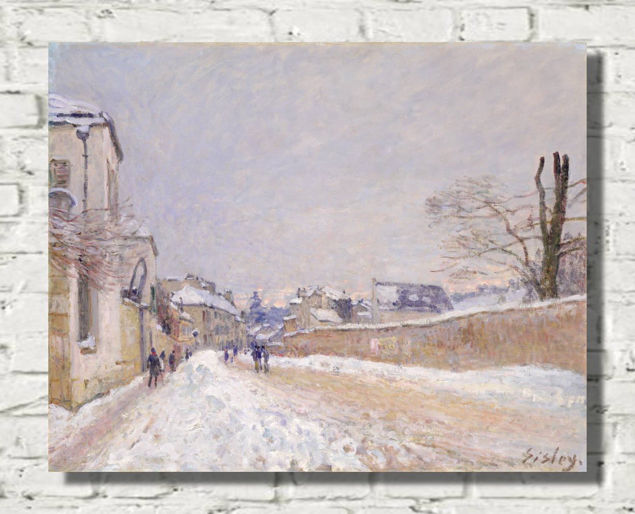 Alfred Sisley Print, Rue Eugène Moussoir at Moret; Winter