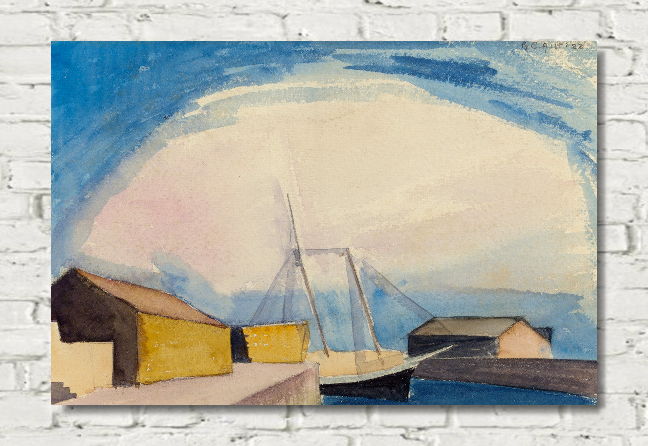 George Ault Fine Art Print, Sailboat (Lumber Schooner and Wharves) (1922)