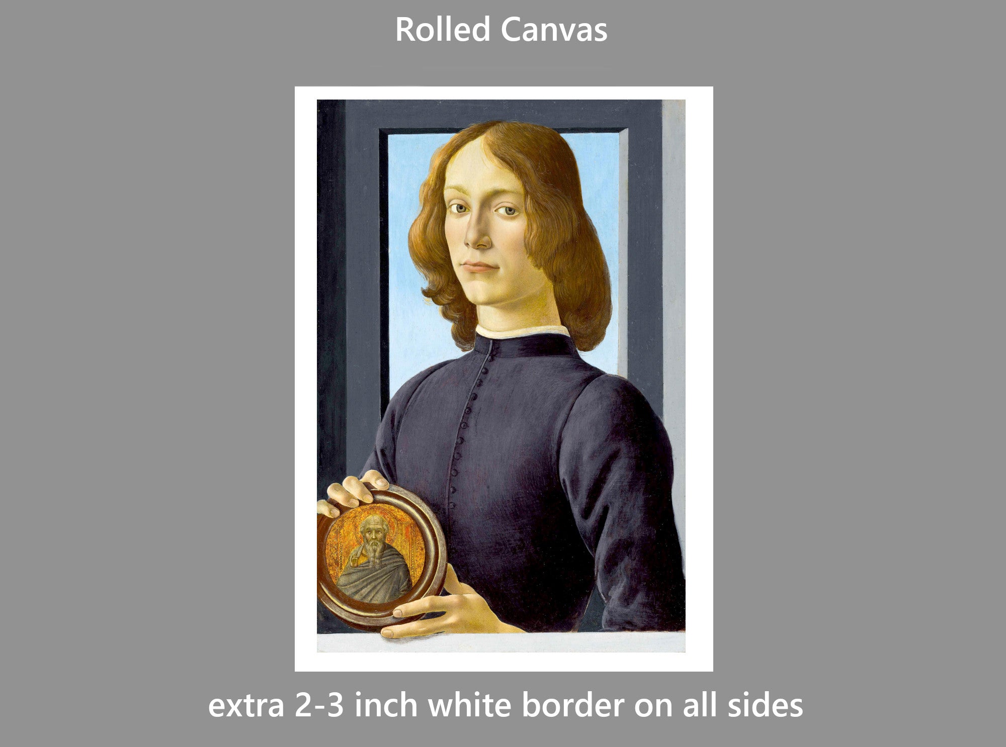 Sandro Botticelli, Portrait of a Young Man Holding a Roundel (1480)