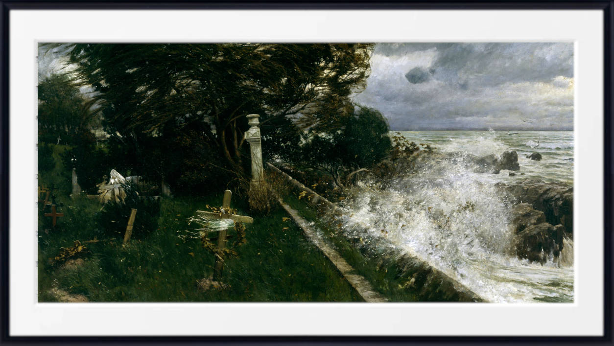 Adolf Hirémy-Hirschl Fine Art Print, Seaside Cemetery (1897)