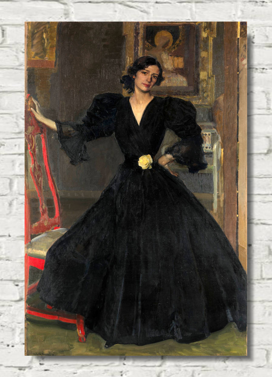 Joaquín Sorolla Print, Clotilde García del Castillo, in Black