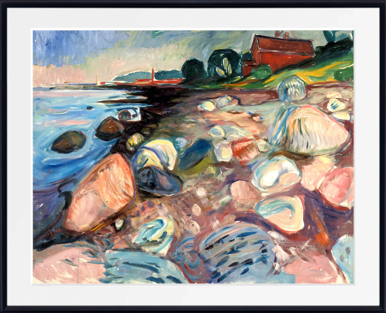 Edvard Munch Fine Art Print, Shore with Red House
