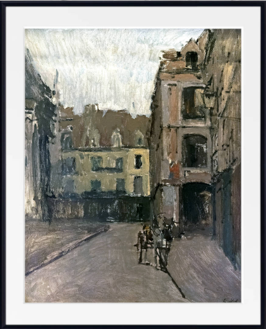 Walter Sickert Print, St. Catherine Street and the old arcades, Dieppe