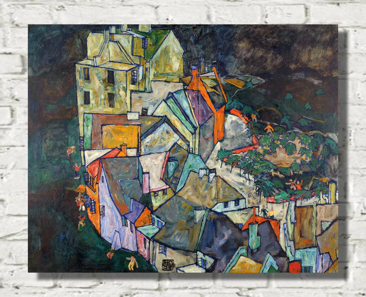 Egon Schiele Print, Stadtende bzw. Porträtskizzen Heinrich Benesch