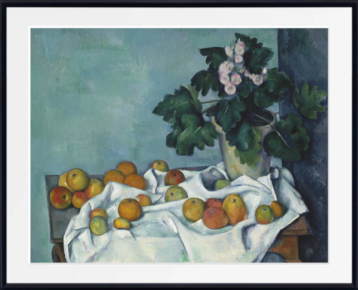 Paul Cézanne Post-Impressionist Fine Art Print, Still Life with Apples and a Pot of Primroses