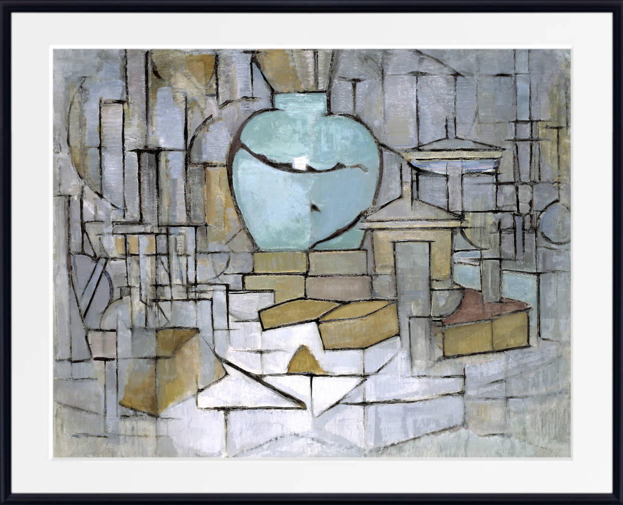 Piet Mondrian, Still Life with Gingerpot II, Framed Canvas Reproduction