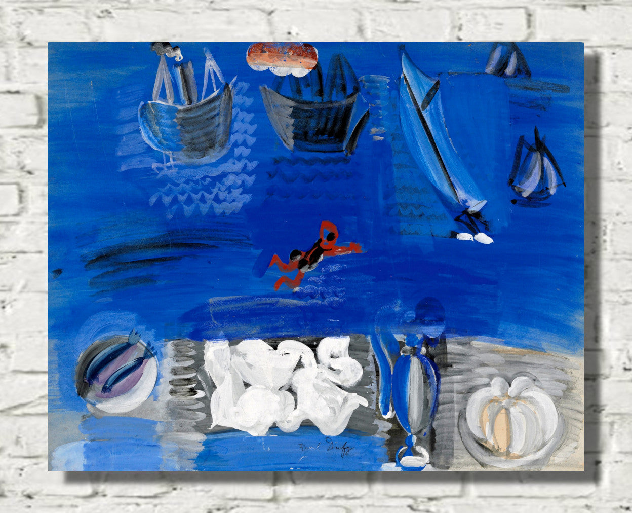 Still life and boats (circa 1923) by Raoul Dufy