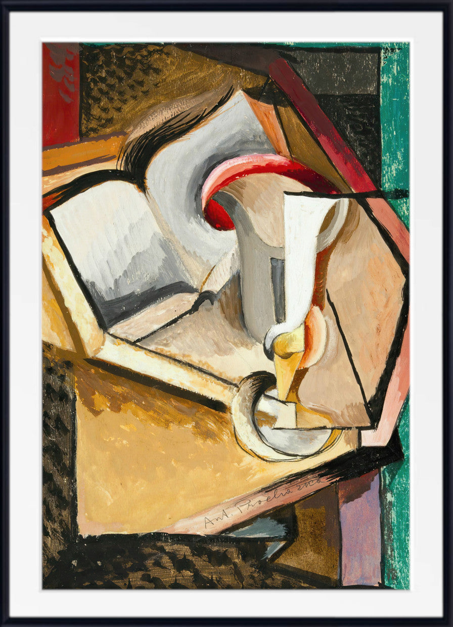 Still life with cup and book (1915) by Antonín Prochazka