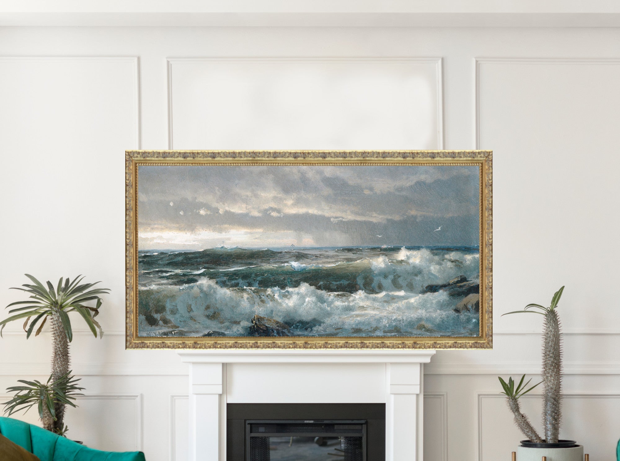 William Trost Richards, Surf on Rocks (1890s)