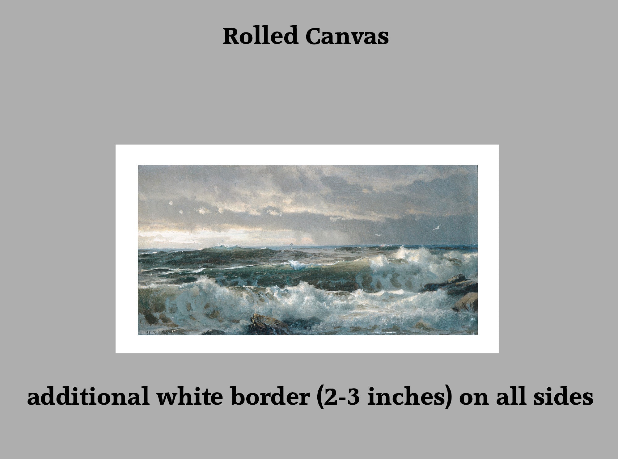 William Trost Richards, Surf on Rocks (1890s)