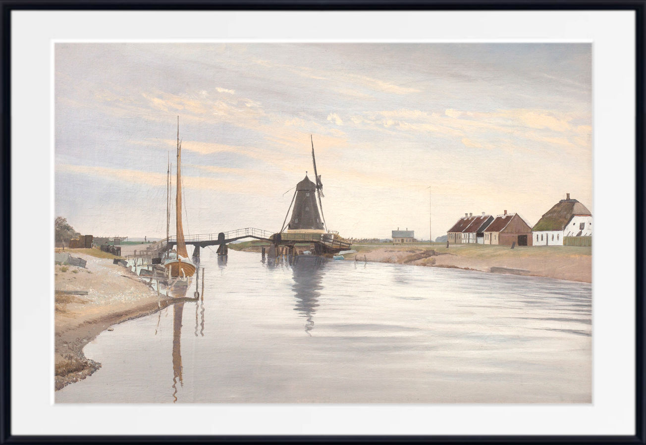 Laurits Andersen Ring Fine Art Print, Susåen. The Bridge and the Mill at Karrebæksminde