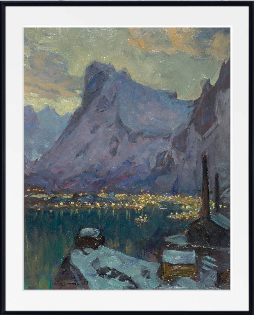 Anna Boberg, Svolvaer Harbour at the Height of the Fishing Season. Study from Lofoten (1934)