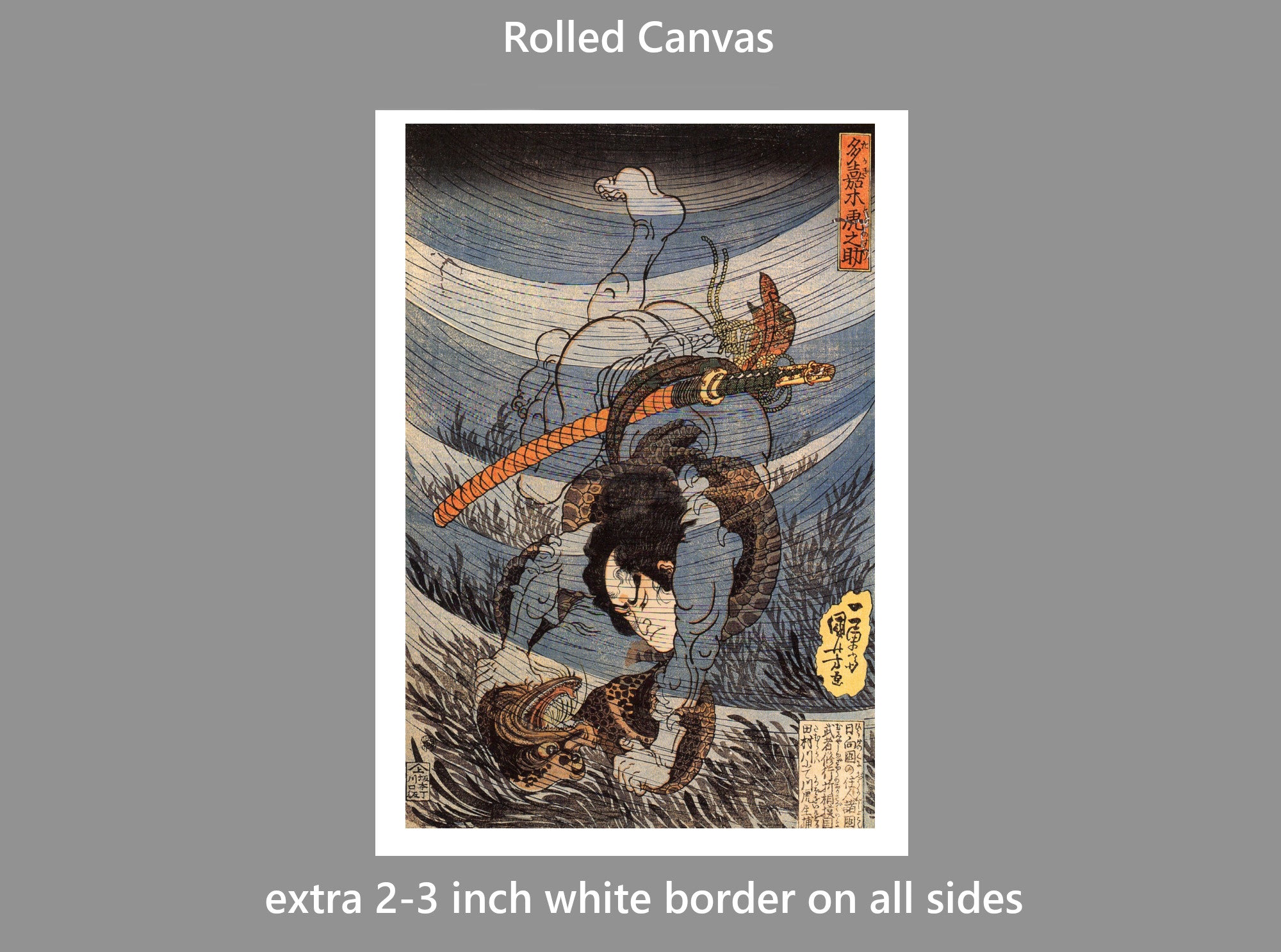 Takagi Toranosuke capturing a kappa underwater, Utagawa Kuniyoshi