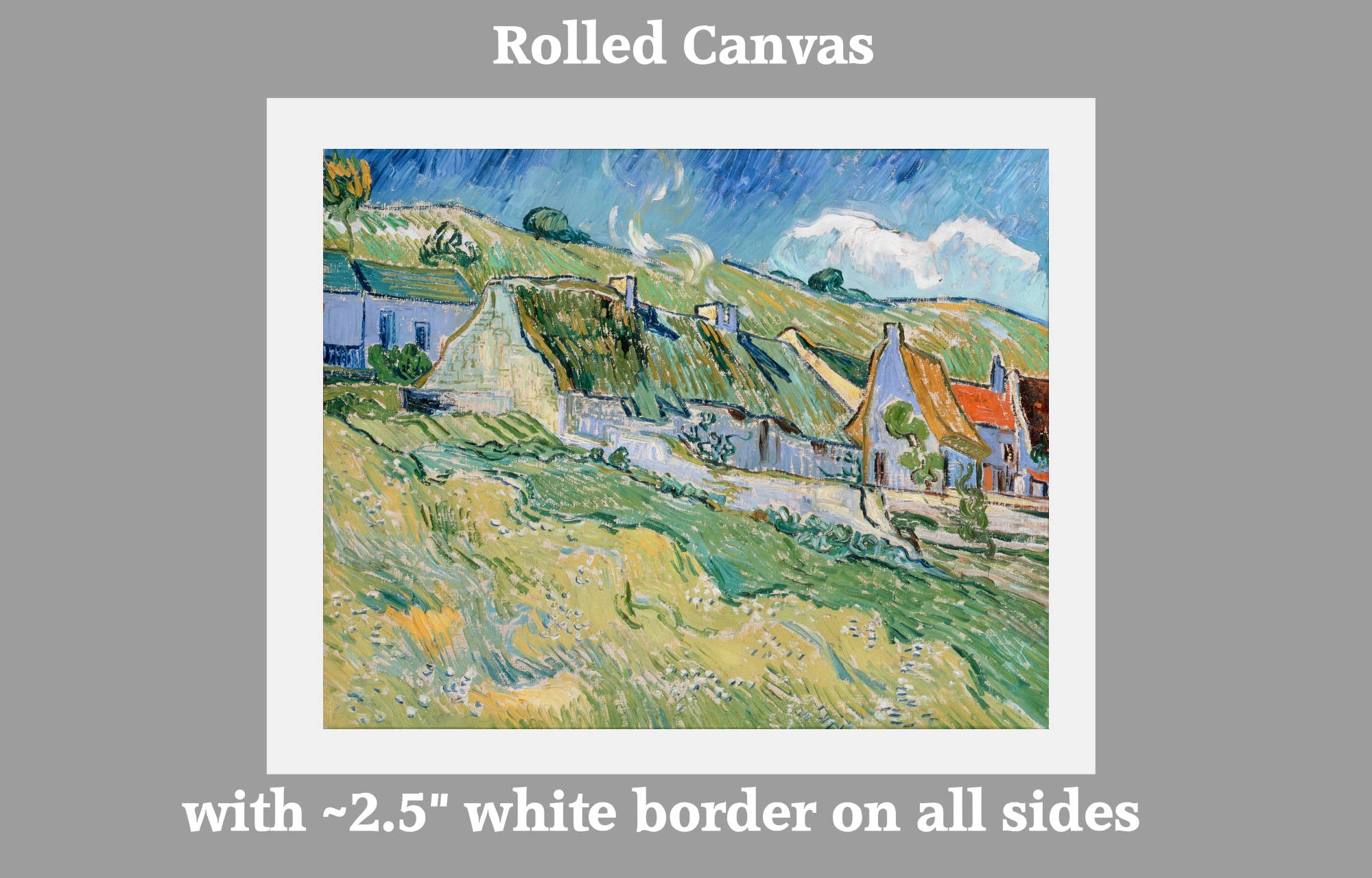Vincent van Gogh's painting Thatched Cottages, created in 1890,