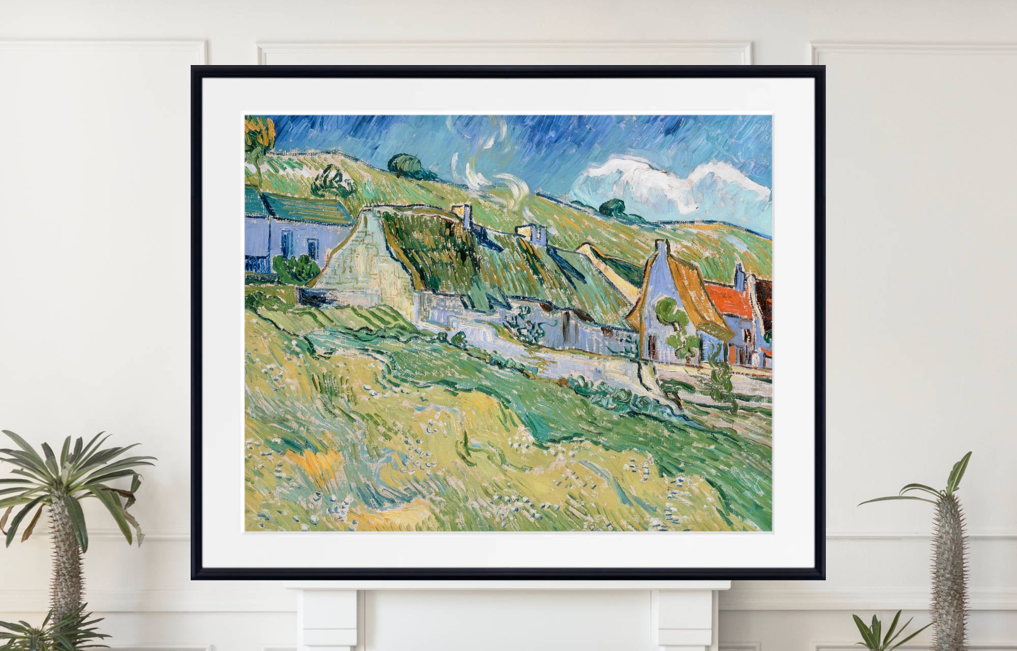 Vincent van Gogh's painting Thatched Cottages, created in 1890,