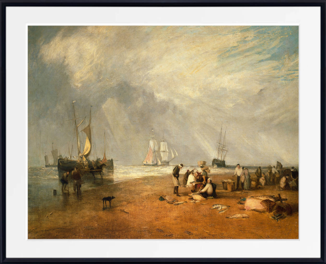 William Turner Print, The Fish Market at Hastings Beach