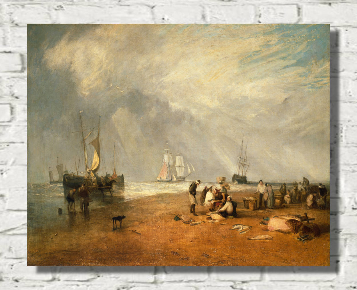 William Turner Print, The Fish Market at Hastings Beach