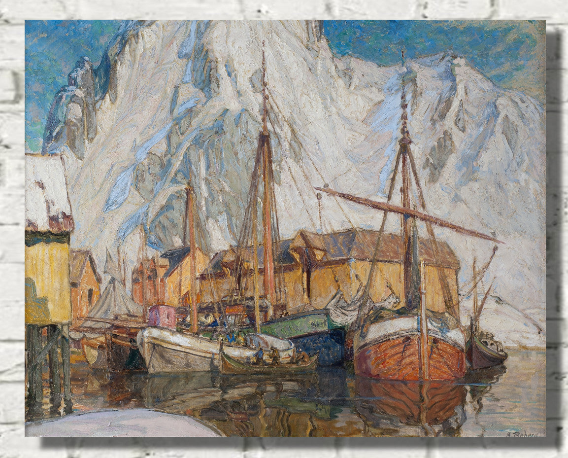 Anna Boberg, The Harbour at Svolvaer, Lofoten