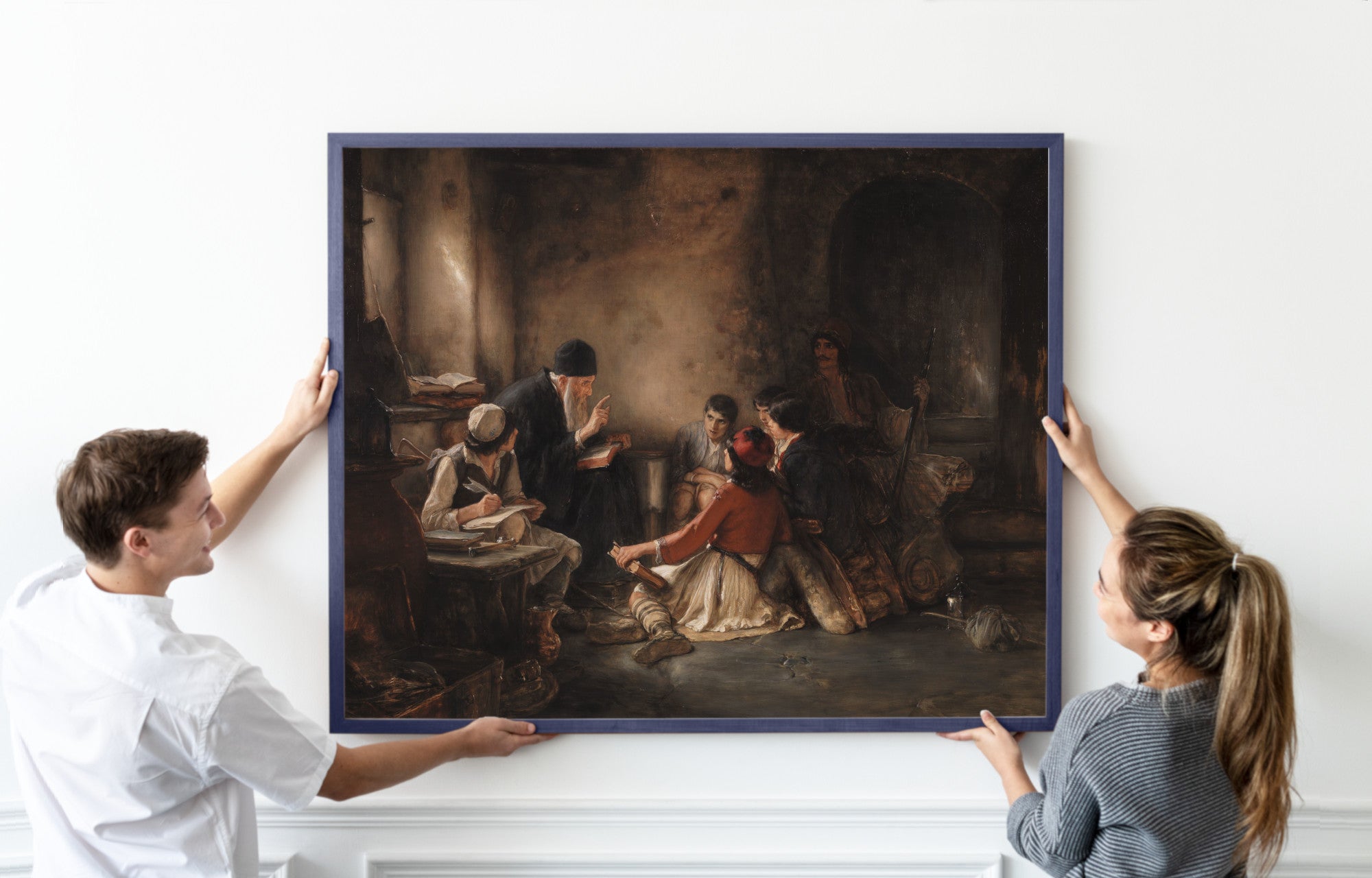 The Secret School, Nikolaos Gyzis Fine Art Print