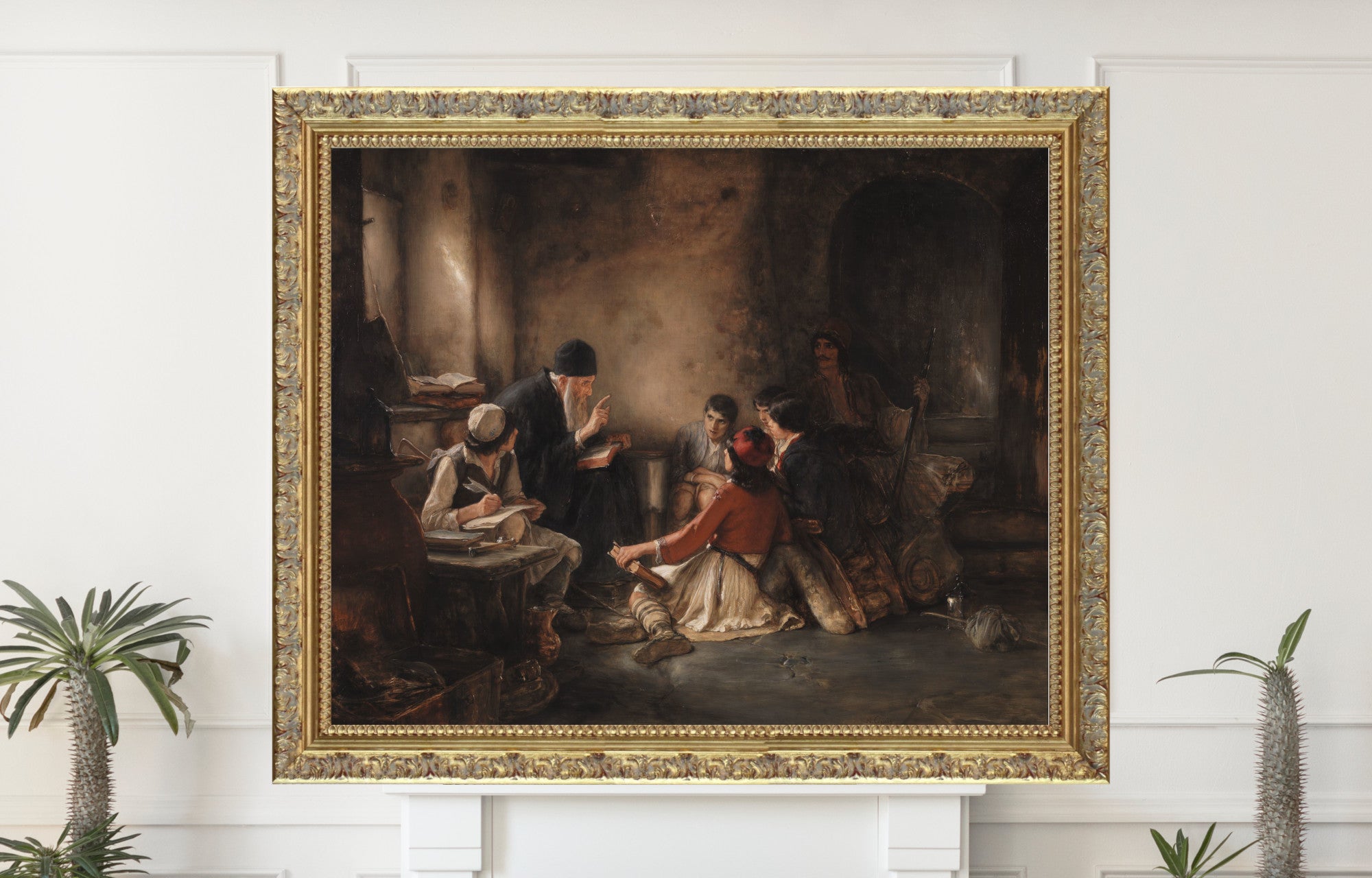 The Secret School, Nikolaos Gyzis Fine Art Print