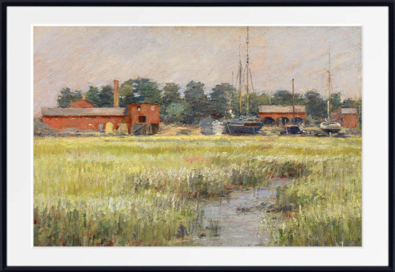 The Ship Yard, Cos Cob, Theodore Robinson