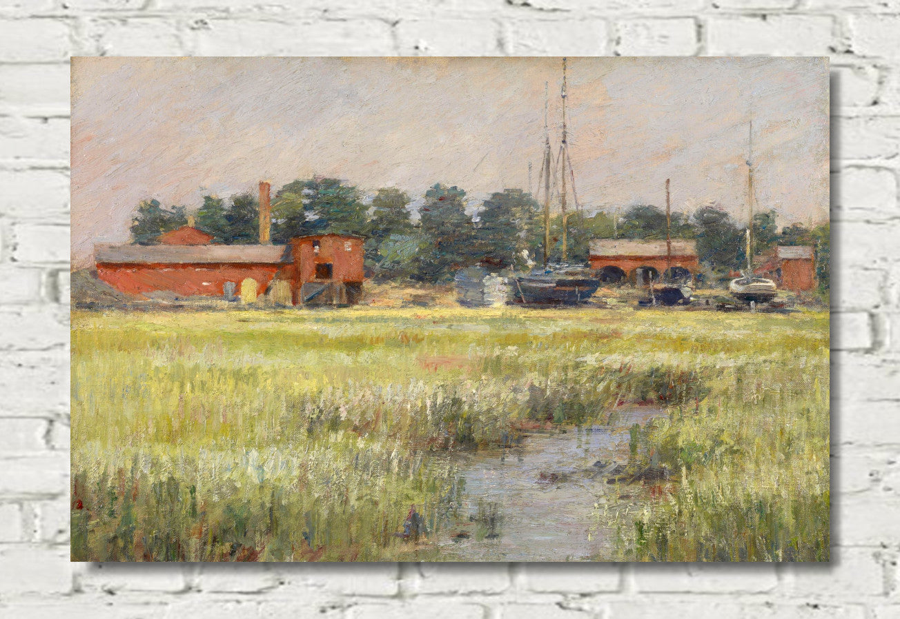 The Ship Yard, Cos Cob, Theodore Robinson
