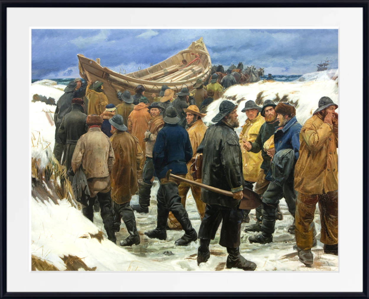 Michael Ancher Fine Art Print, The Lifeboat is Taken through the Dunes