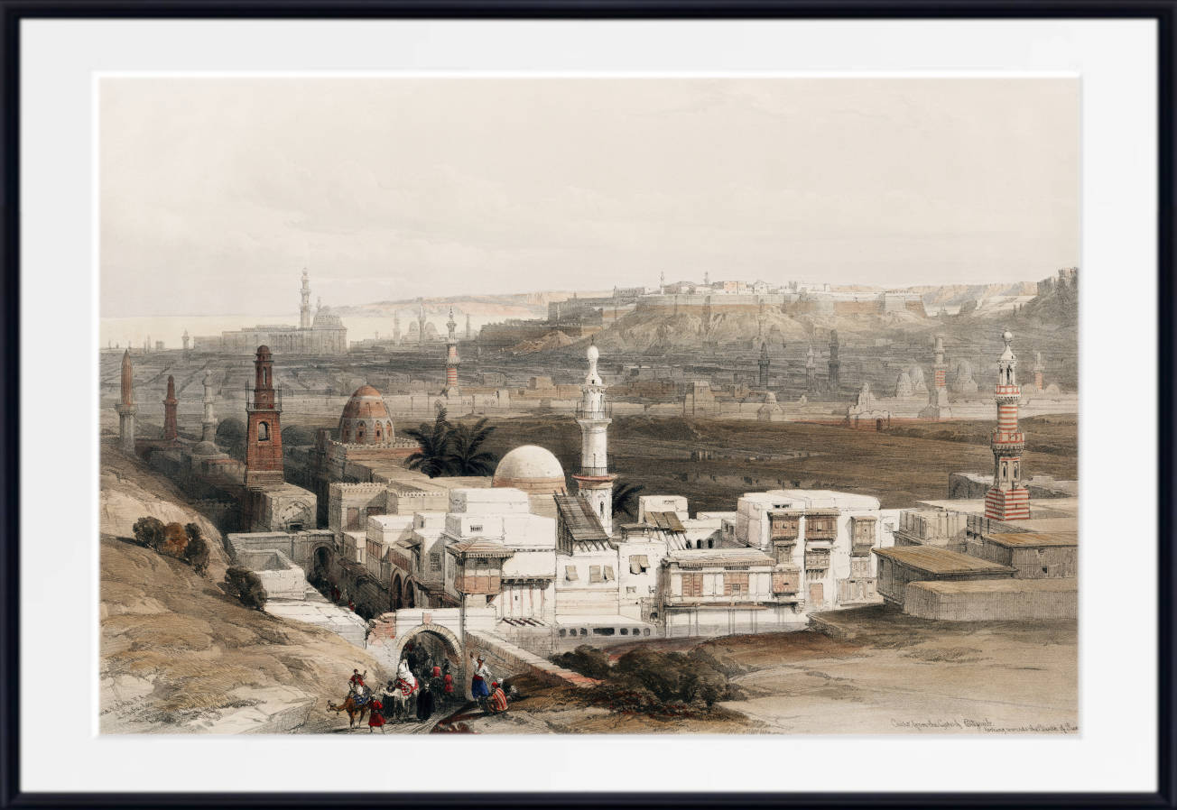 The gate of Citzenib looking towards the desert of Suez Cairo, David Roberts Fine Art Print