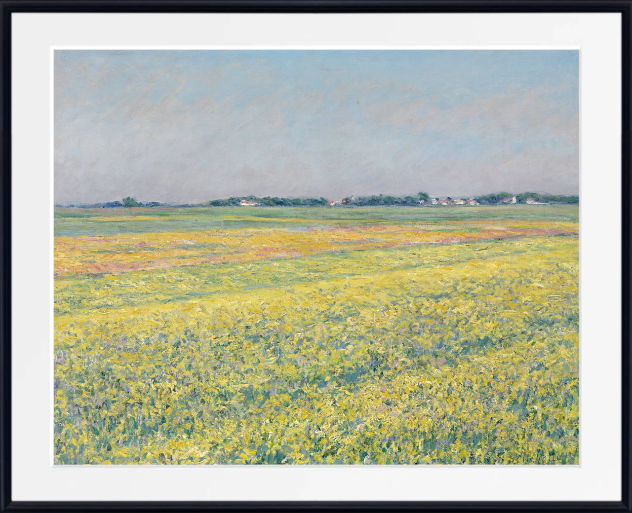Gustave Caillebotte Fine Art Print : The plain of Gennevilliers, yellow fields