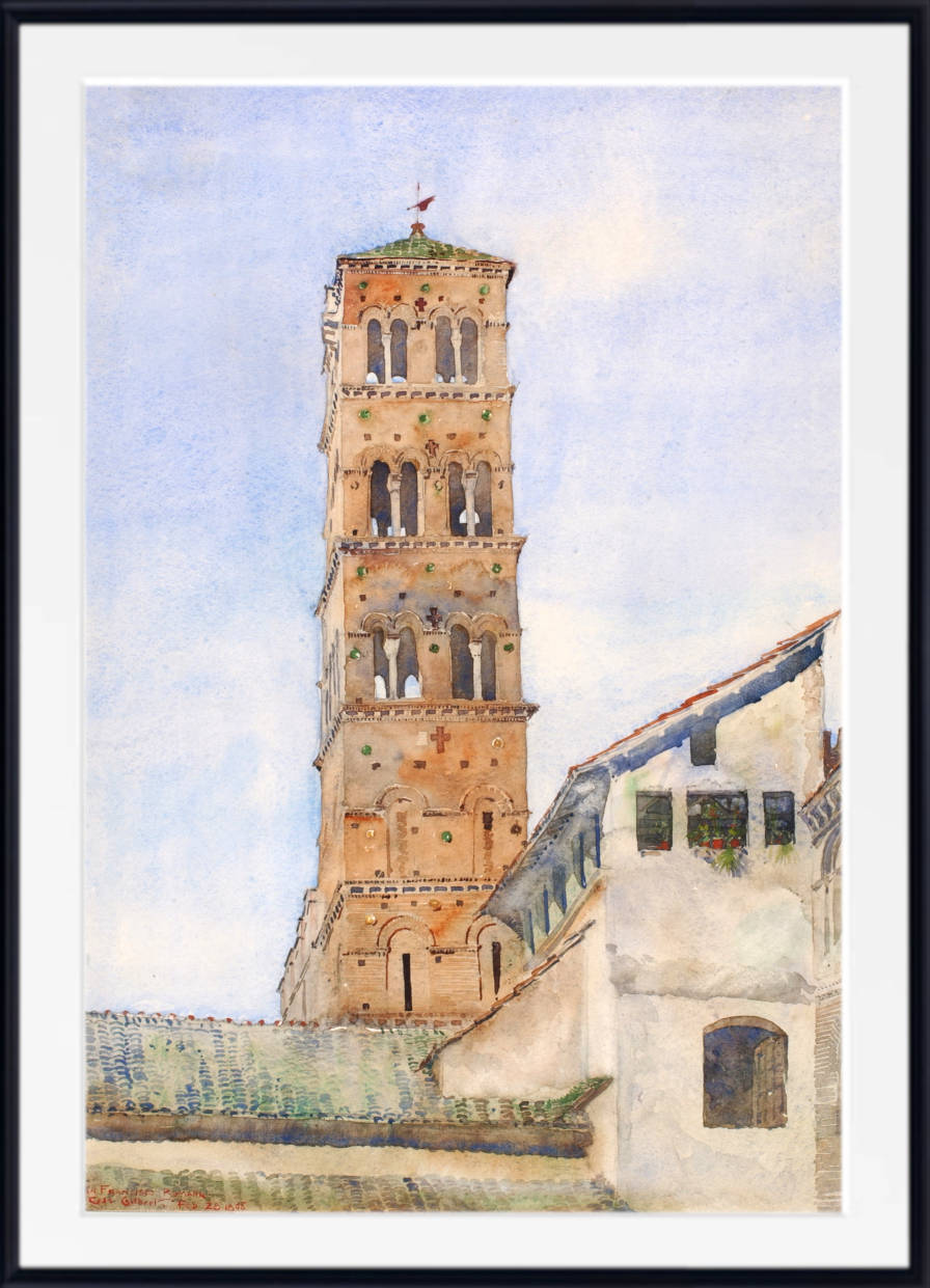 Cass Gilbert Print, Tower, San Francisco Romano, Rome (1898)