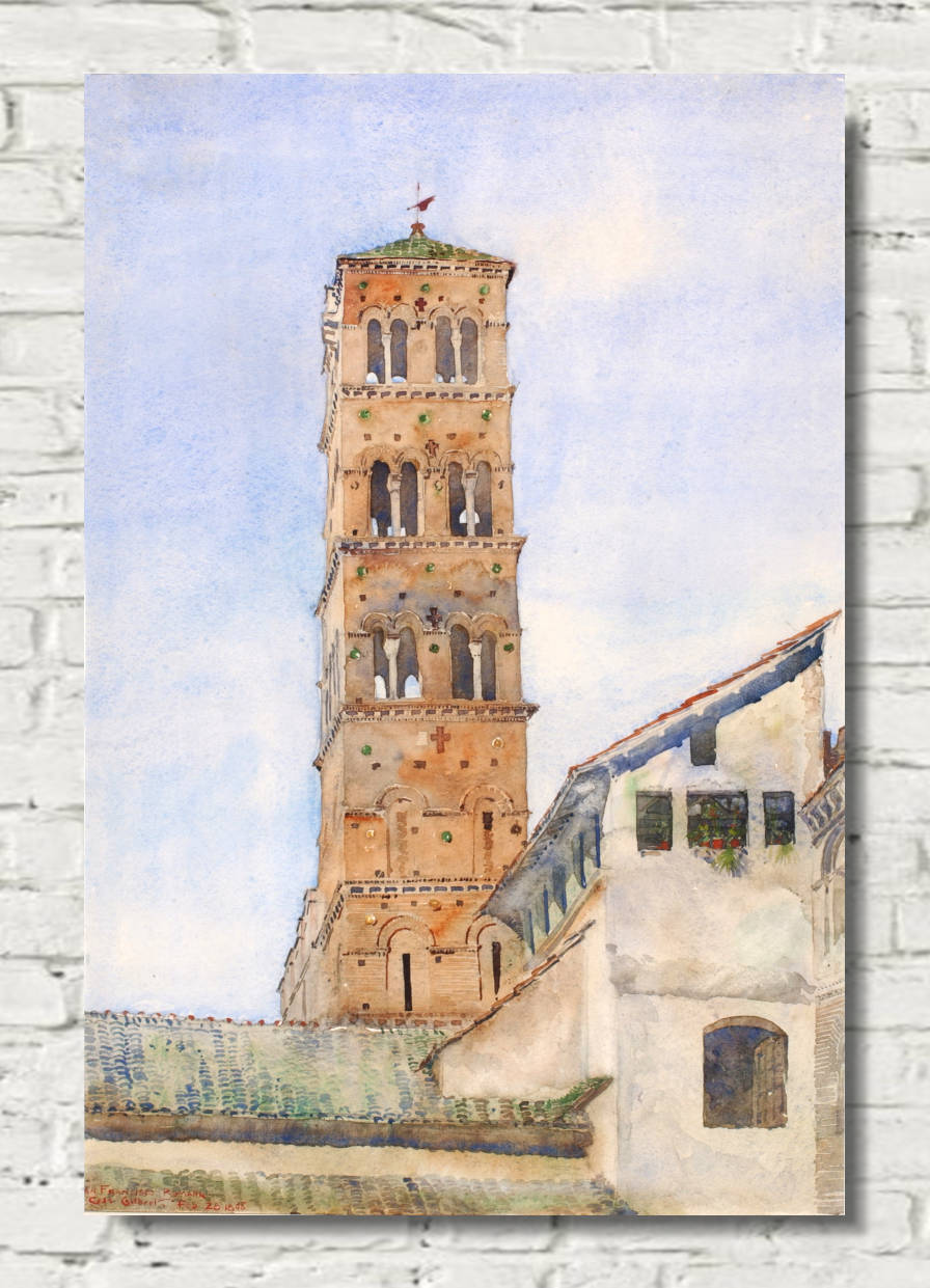 Cass Gilbert Print, Tower, San Francisco Romano, Rome (1898)
