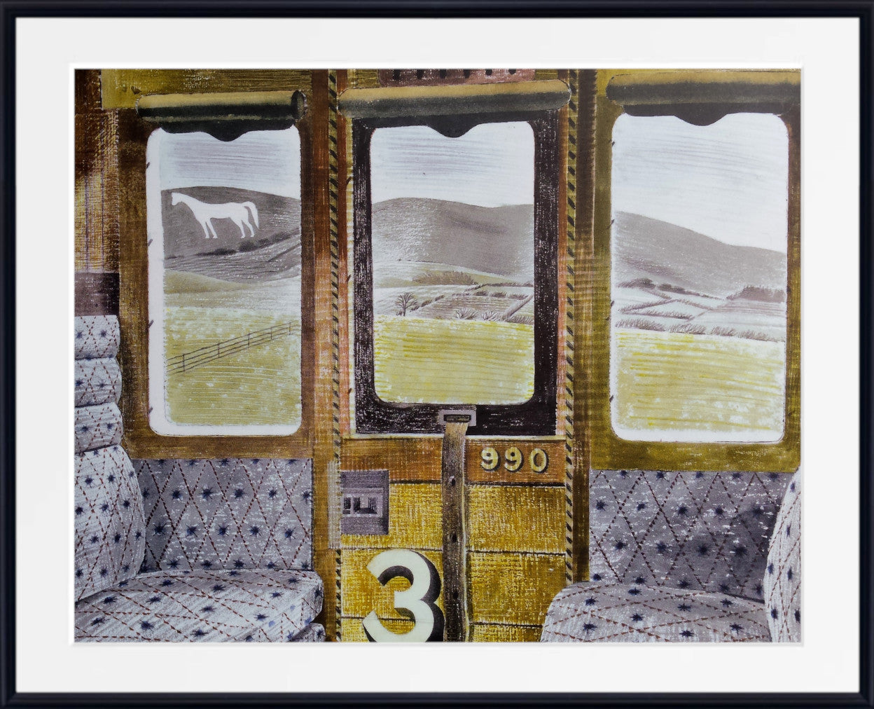 Train carriage by Eric Ravilious