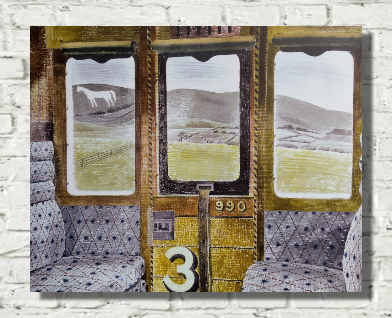 Train carriage by Eric Ravilious