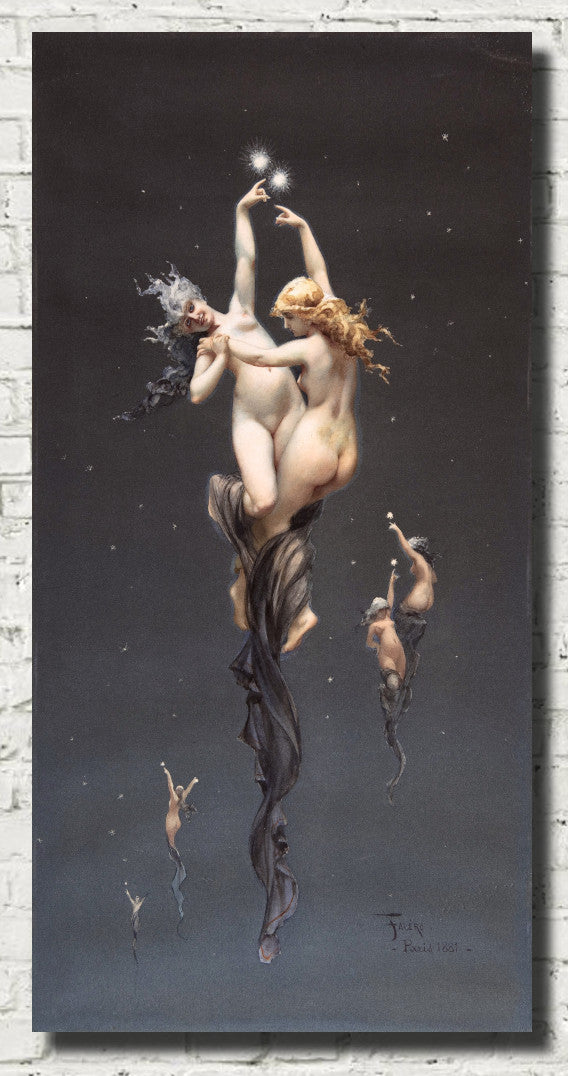 Bedroom Wall Art, Set of 3 Fantasy Nudes by Luis Ricardo Falero