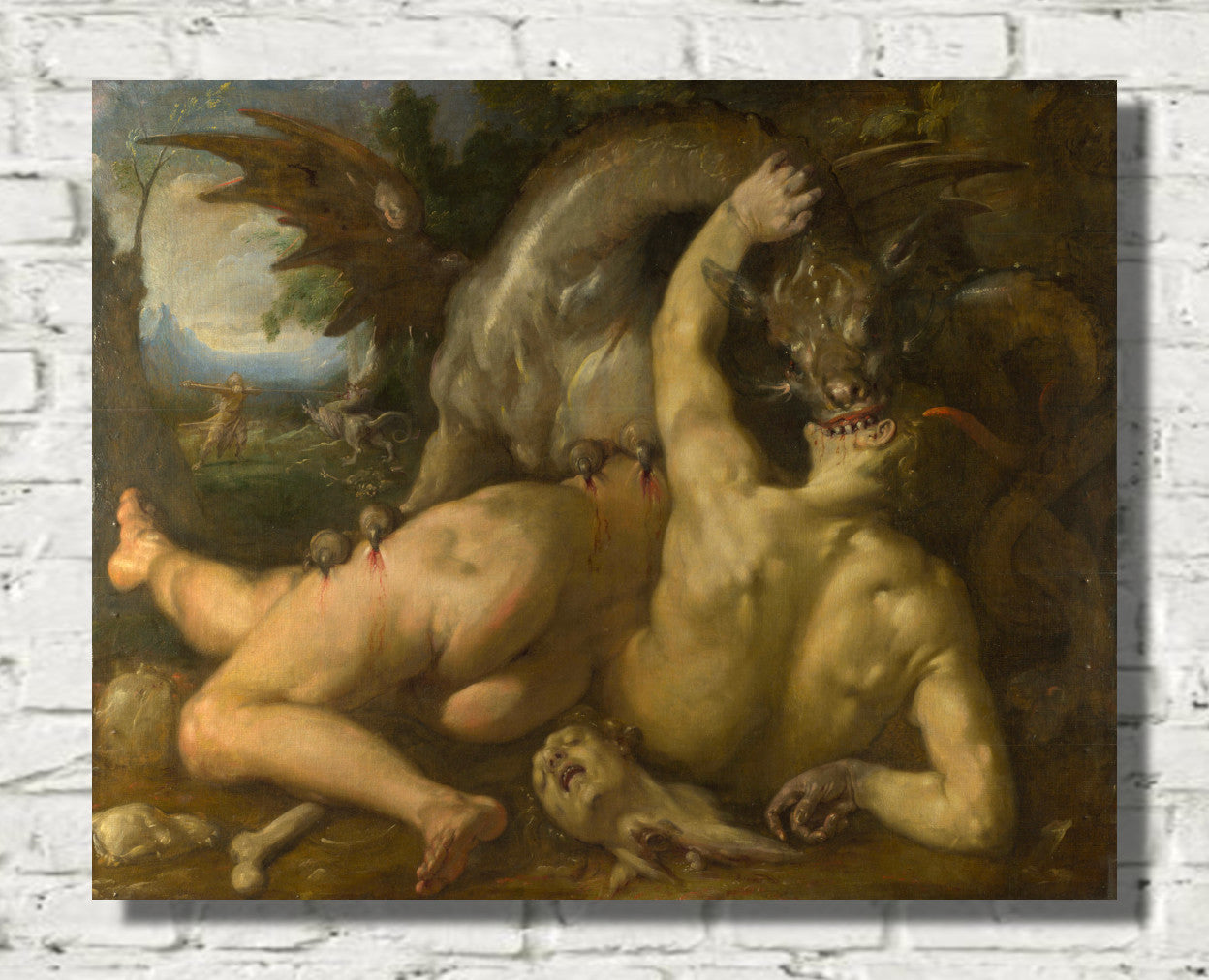 Two Followers of Cadmus devoured by a Dragon (1588) by Cornelis van Haarlem