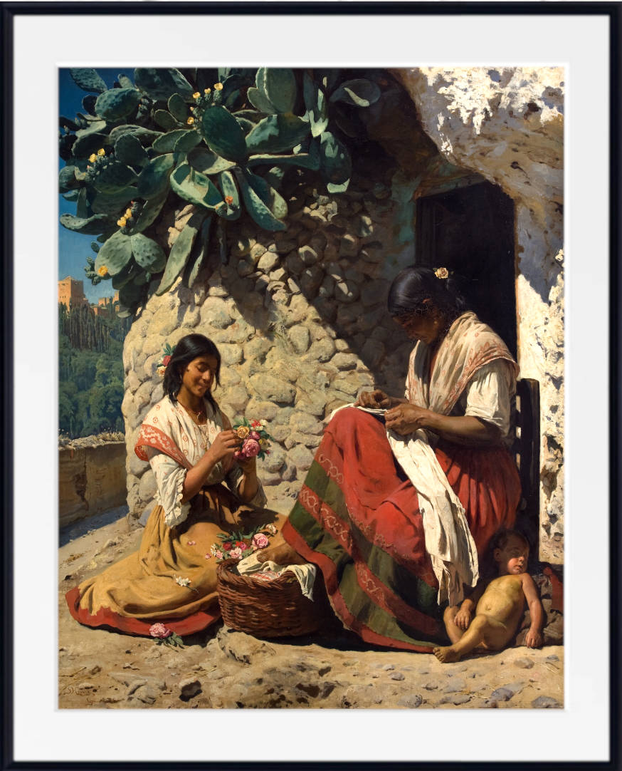 PS Krøyer Print, Two Gipsy Women Outside their Cottage. Spain (1878)