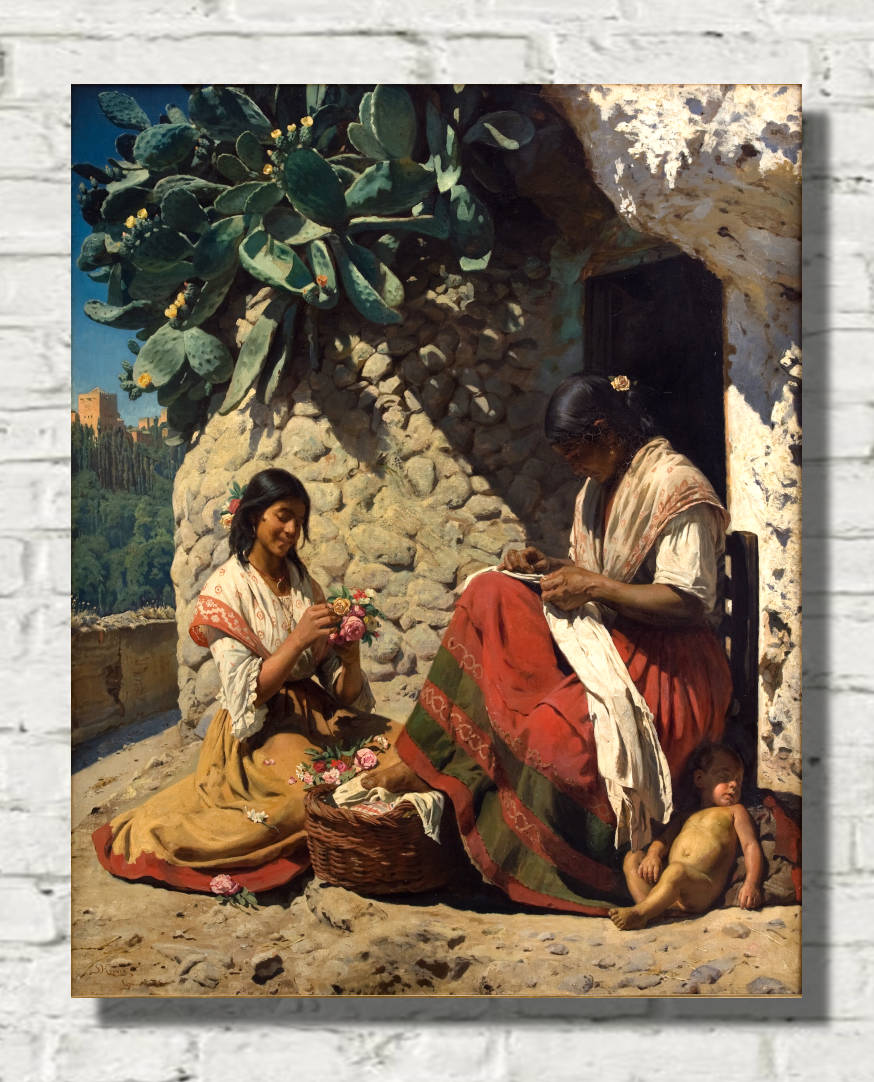 PS Krøyer Print, Two Gipsy Women Outside their Cottage. Spain (1878)