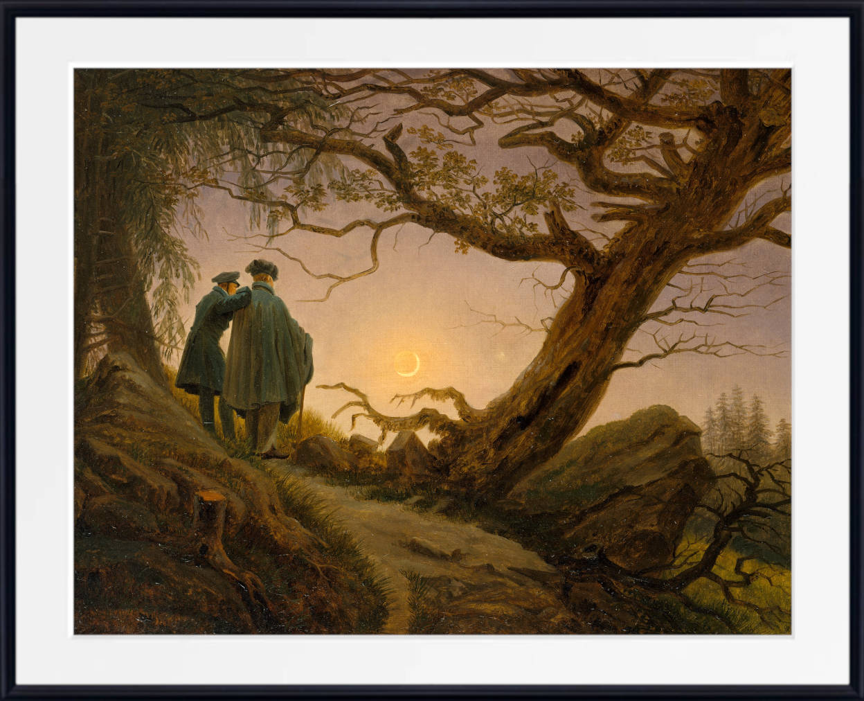 Contemplating the Moon, Caspar David Friedrich Fine Art Print