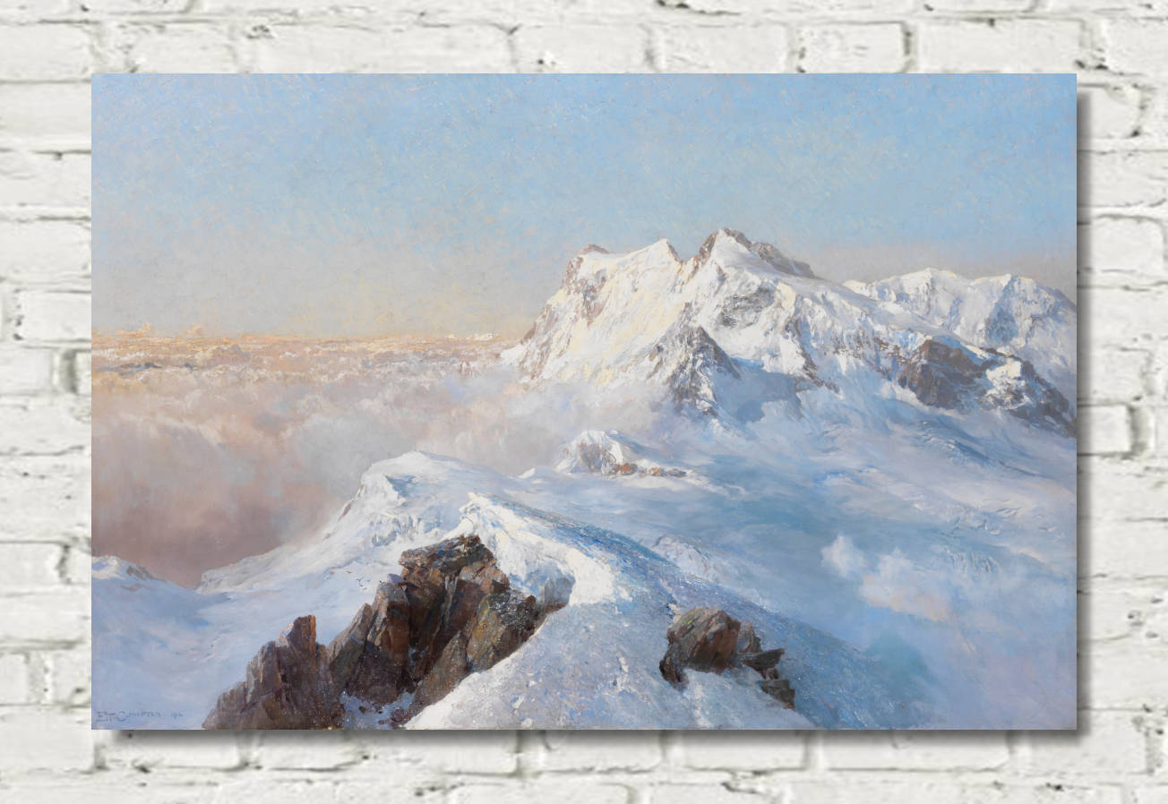 Edward Compton Print, Above the Sea of Fog (Monte Rosa from Rimpfischhorn) (1914)