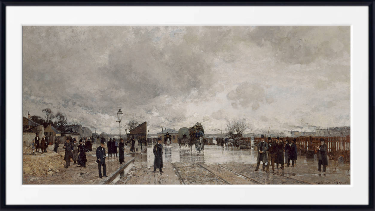 Luigi Loir Fine Art Print, A corner of Bercy, Paris during the flood